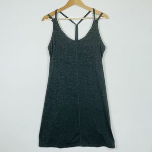 Patagonia Heather Grey Lattice Back Sleeveless Knee Length Dress‎ Womens Medium